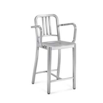 1006 Navy Stool with arms by Emeco
