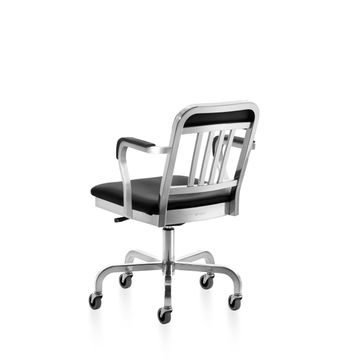 1011 Navy Classic Semi-upholstered swivel armchair by Emeco