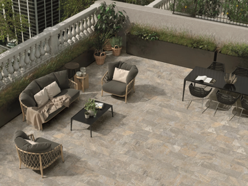 EXTERNA QUARZITE GOLD GREY - Porcelain stoneware outdoor floor tiles with stone effect by Emilgroup - view 2