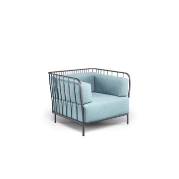 armchair structure / outside in Steel, Fabrics Basic, Fabrics Standard, Fabrics exclusive - Collection Cannole by Emu