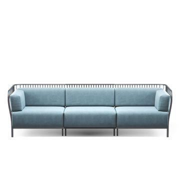 3-seater sofa / outside in Steel, Fabrics Basic, Fabrics Standard, Fabrics exclusive - Collection Cannole by Emu