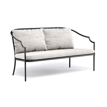 two seats sofa / outside in Steel - Collection Como by Emu