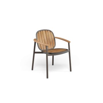 armchair alu-teak / outside in - Collection Twins by Emu