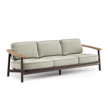3-seater sofa alu-teak / outside in - Collection Twins by Emu