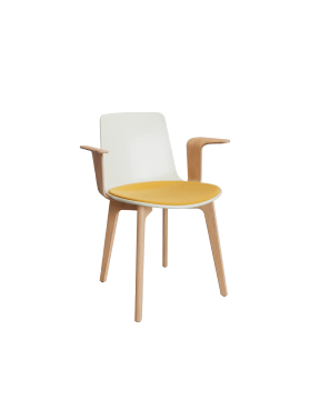 Silla Lottus 4L Wood con brazos madera by ENEA