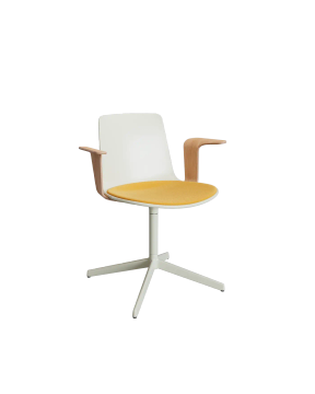 Silla Lottus 4R Giratoria con brazos madera by ENEA