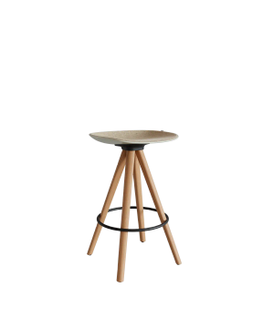 Taburete Mate Spin Wood Medio by ENEA
