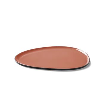 Stone Starter Plate Double Colour BLACK&CORAL by Esma Dereboy