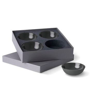 Round Small Bowl Set Of 4 Black by Esma Dereboy