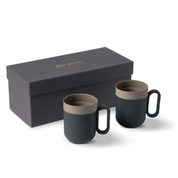 Capsule Small Mug Set Of 2 Black & Rock by Esma Dereboy