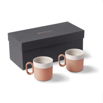 Capsule Tea Cup Set Of 2 Coral & Ivory by Esma Dereboy