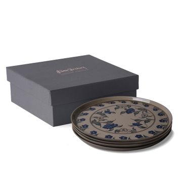 Flora Round Dinner Plate Set of 4 Rock by Esma Dereboy
