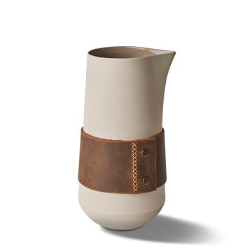 Touch Of Leather Jug Ivory & Rock by Esma Dereboy