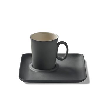 Figures Espresso Cup With Saucer Handle 0 Black - Black & Ivory by Esma Dereboy