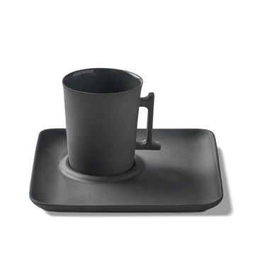 Figures Espresso Cup With Saucer Handle 1 Black-black by Esma Dereboy