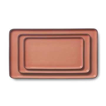 Rectangle Plate Set Black & Coral by Esma Dereboy