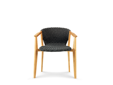 Garden armchair in wood and rope - Knit by Ethimo