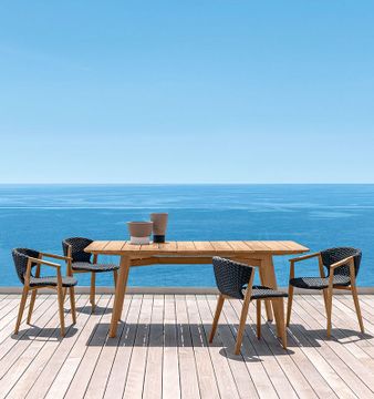 Table for outdoor lounge area, in teak - Knit by Ethimo - view 3
