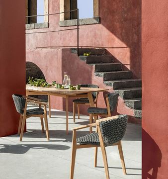 Garden armchair in wood and rope - Knit by Ethimo - view 3