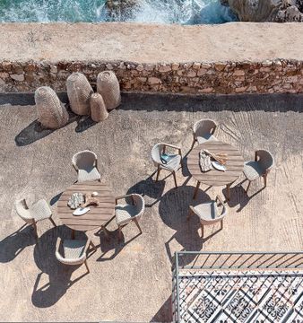 Garden armchair in wood and rope - Knit by Ethimo - view 2