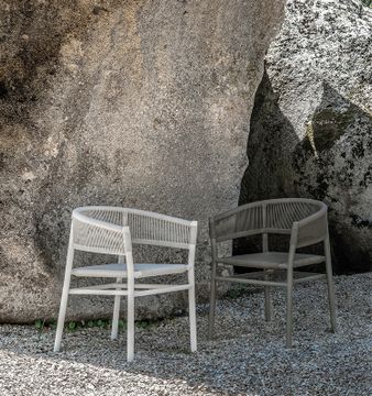 Dining armchair with aluminum structure - Kilt by Ethimo - view 2