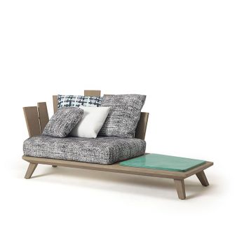 Lounge armchair with coffee table - Rafael by Ethimo - view 4