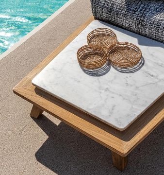Lounge armchair with coffee table - Rafael by Ethimo - view 3