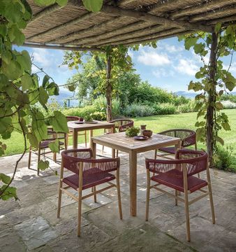 Dining chair with teak structure - Kilt by Ethimo - view 4