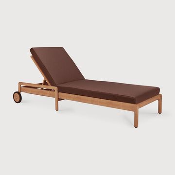 Jack outdoor adjustable lounger - Natural, Burgundy - 216 x 84 x 34 cm (10S10334) by Ethnicraft