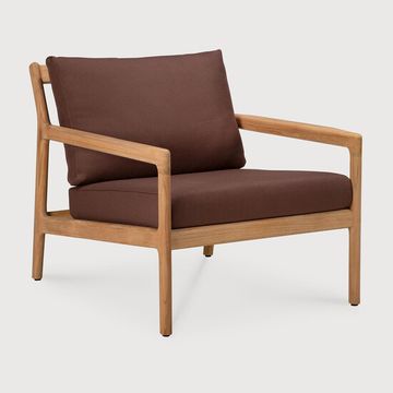 Jack outdoor lounge chair - Natural, Burgundy - 76 x 90 x 74 cm (10S10430) by Ethnicraft