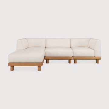 Monocle outdoor modular sofa set - Natural, White - 249 x 166 x 72 cm (10S22215) by Ethnicraft