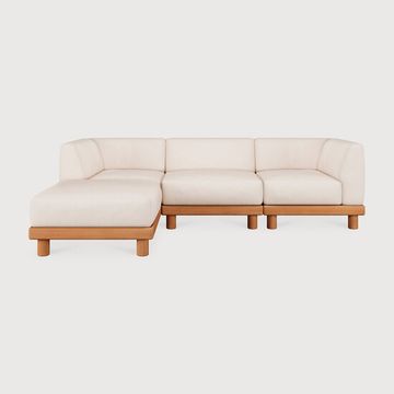 Monocle outdoor modular sofa set - Natural - 249 x 166 x 72 cm (10S22216) by Ethnicraft