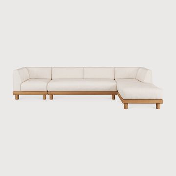 Monocle outdoor modular sofa set - Natural, White - 332 x 166 x 72 cm (10S22218) by Ethnicraft
