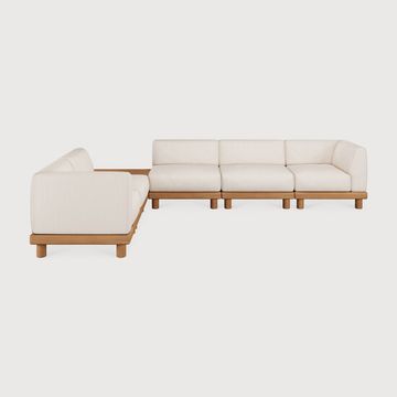 Monocle outdoor modular sofa set - Natural, White - 332 x 249 x 72 cm (10S22224) by Ethnicraft