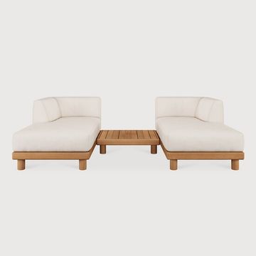 Monocle outdoor modular sofa set - Natural, White - 249 x 166 x 72 cm (10S22225) by Ethnicraft