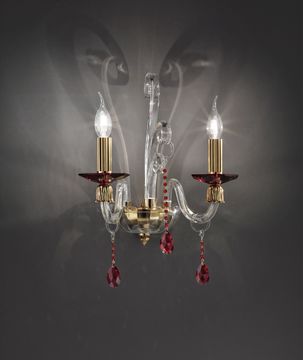 RUBINO ALICANTE A2 - Wall lamp with Swarovski® crystals by Euroluce Lampadari