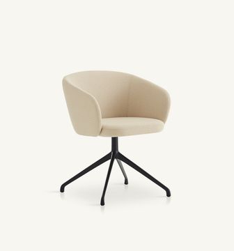Huma upholstered swivel armchair by EXPORMIM