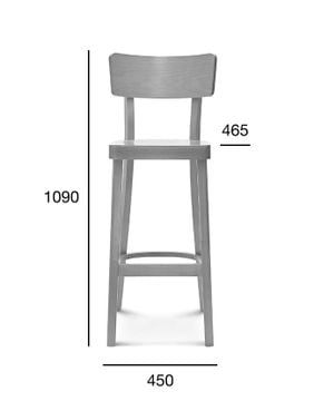 Solid bar stool BST-9449 by Fameg - view 3
