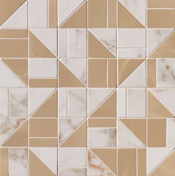 CALACATTA DELICATO / ONICE MIELE SLASH MOSAICO Roma gold by FAP ceramiche
