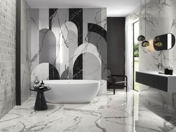 CARRARA SUPERIORE / NERO ELEGANTE ARCHS MOSAICO Roma gold by FAP ceramiche