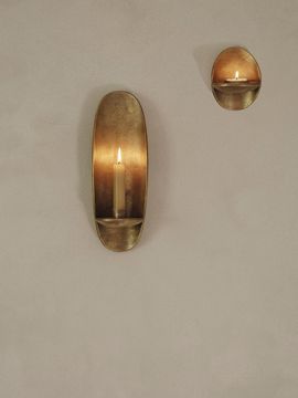 Agapé Wall Tealight Holder & Candle Holder Gift Set - Brass Finish by Ferm Living - view 2