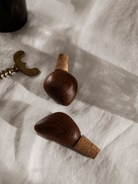 Cairn Wine Stoppers - Set of 2 - Dark Brown by Ferm Living - view 2