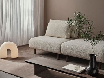 Dase Sofa Center - Nordic Bouclé - Off-White by Ferm Living - view 2