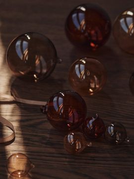 Glass Baubles - Large - Set of 3 - Roseate Translucent by Ferm Living - view 2