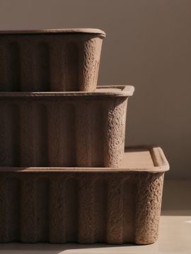 Paper Pulp Box - Set of 2 - Brown by Ferm Living - view 3