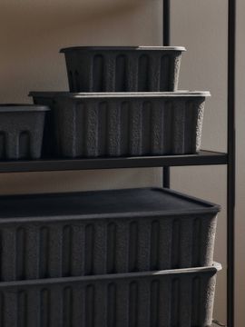 Paper Pulp Box - Set of 2 - Charcoal by Ferm Living - view 3