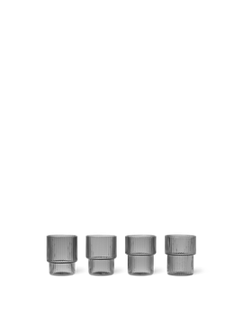 Ripple Small Glasses - Set of 4 - Smoked Grey by Ferm Living