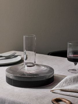 Ripple Wine Carafe & Wine Glasses - Set of 2 - Gift Set - Clear by Ferm Living - view 2