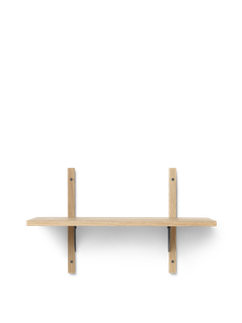 Sector Shelf - Single - Narrow - Natural Oak/Black Brass by Ferm Living