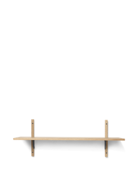 Sector Shelf - Single - Wide - Natural Oak/Black Brass by Ferm Living